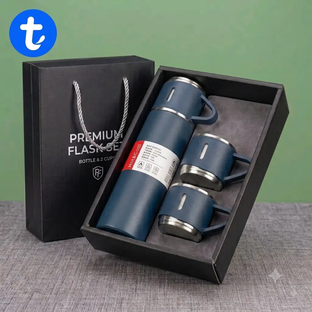 একটি ভ্যাকুয়াম ফ্লাস্ক + ২টি মগ কম্বো সেট