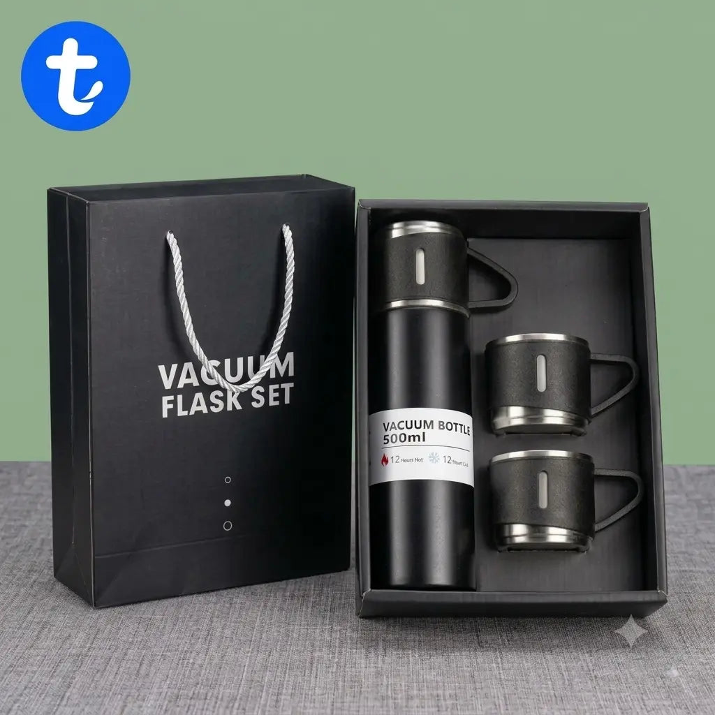 একটি ভ্যাকুয়াম ফ্লাস্ক + ২টি মগ কম্বো সেট