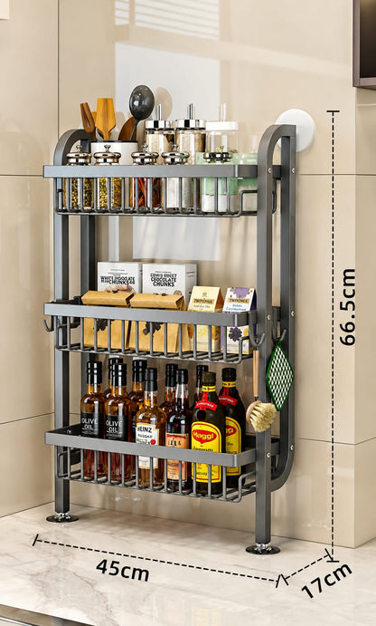 ৩ স্টেপ কিচেন স্টোরেজ র‍্যাক 3-Tier Wall-Mounted Kitchen Storage Rack
