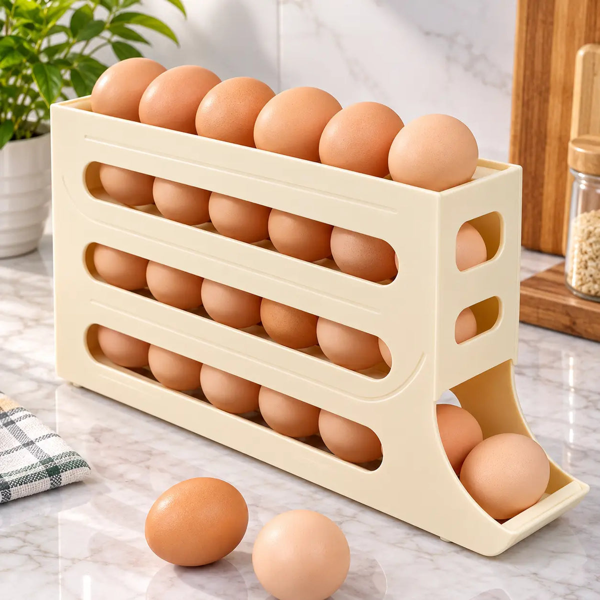 Egg Storage Rack – ৩ স্তরের ডিম র‍্যাক।
