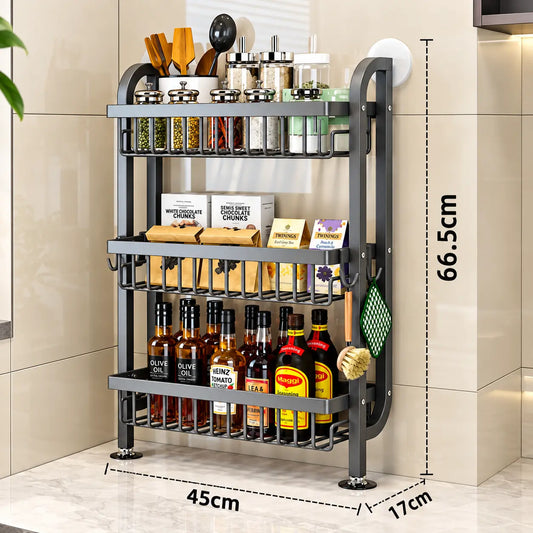 ৩ স্টেপ কিচেন স্টোরেজ র‍্যাক 3-Tier Wall-Mounted Kitchen Storage Rack